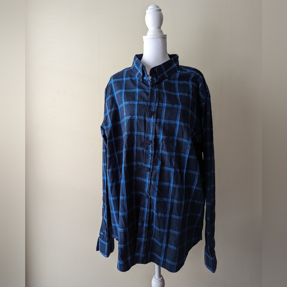Columbia Plaid Button Down Blue Large